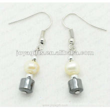 Fashion Hematite Drum Beads Earring